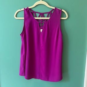 Skies Are Blue, purple tank with straps details, size medium, EUC